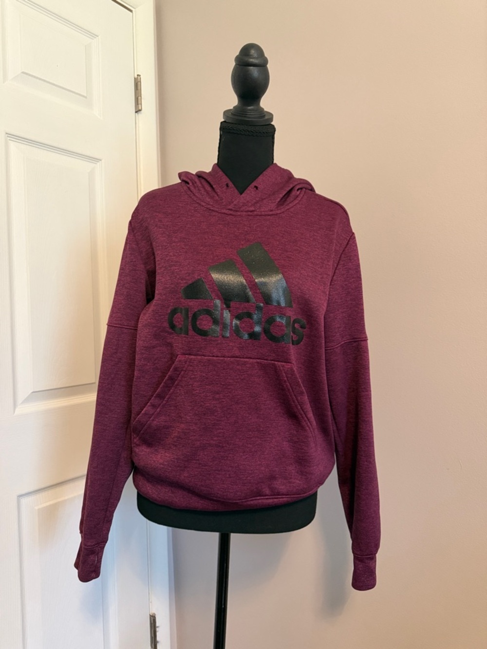 adidas Women's Maroon Hooded Pullover Sweatshirt